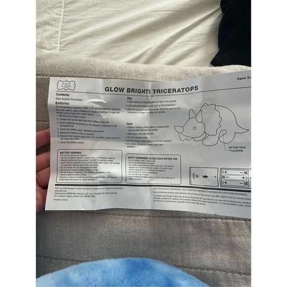 F.A.O Swartz Glow Bright Triceratops - Picture 6 of 7